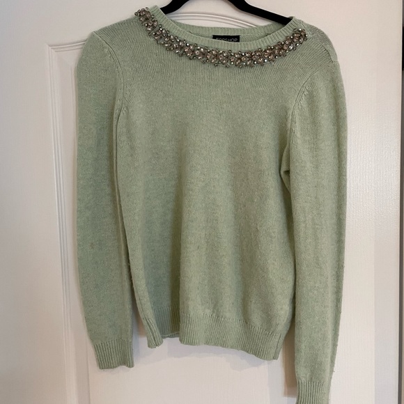 Top shop green sweater with jewel detailing, size 0 - Picture 2 of 3